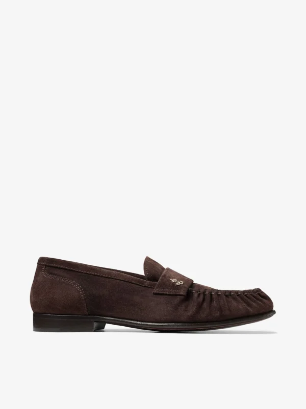 Jimmy Choo Ellis Loafer F Chocolate Suede Loafers