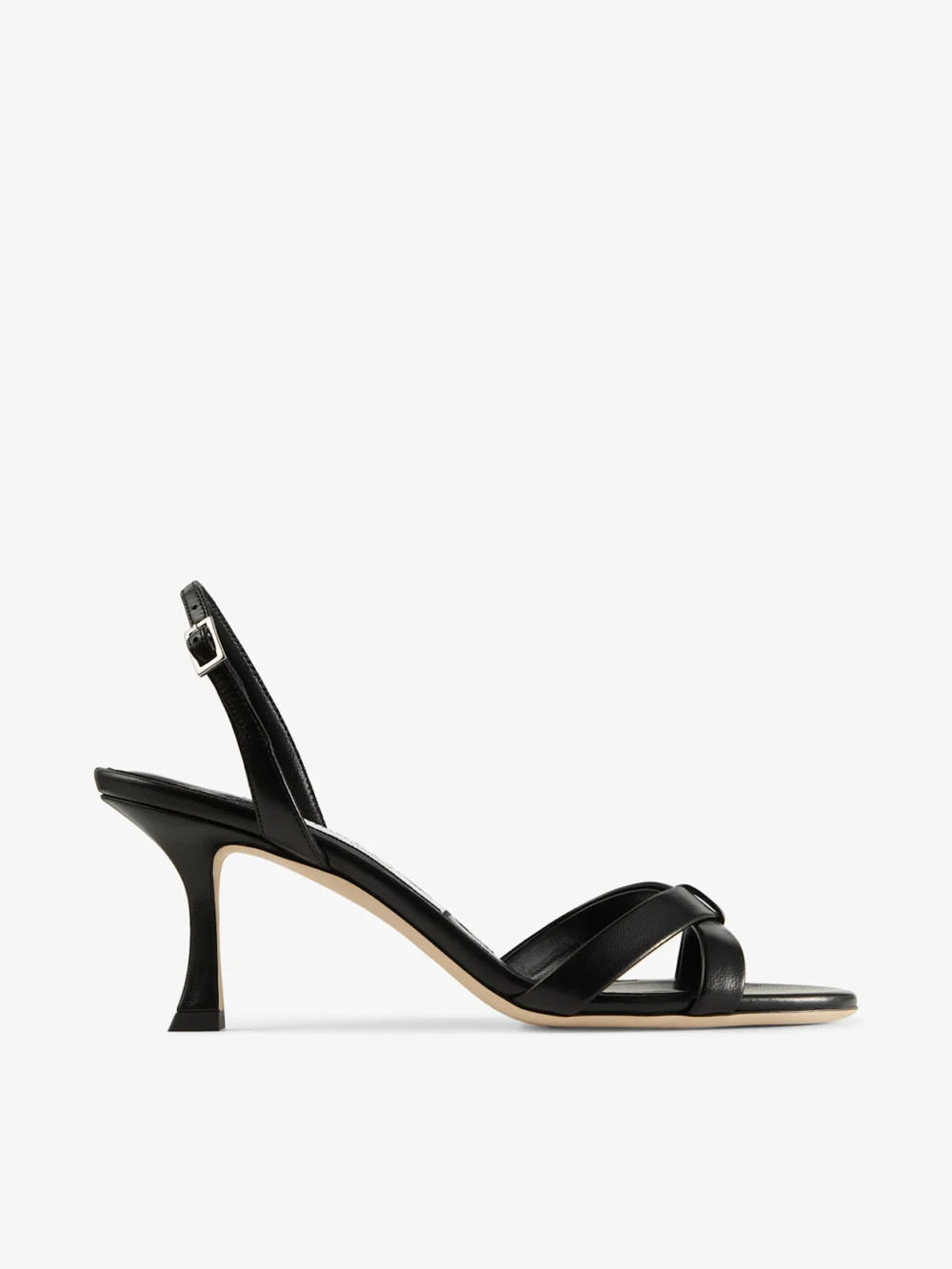 Jimmy Choo Elsy 70 Black Nappa Leather Crossover Slingback in black