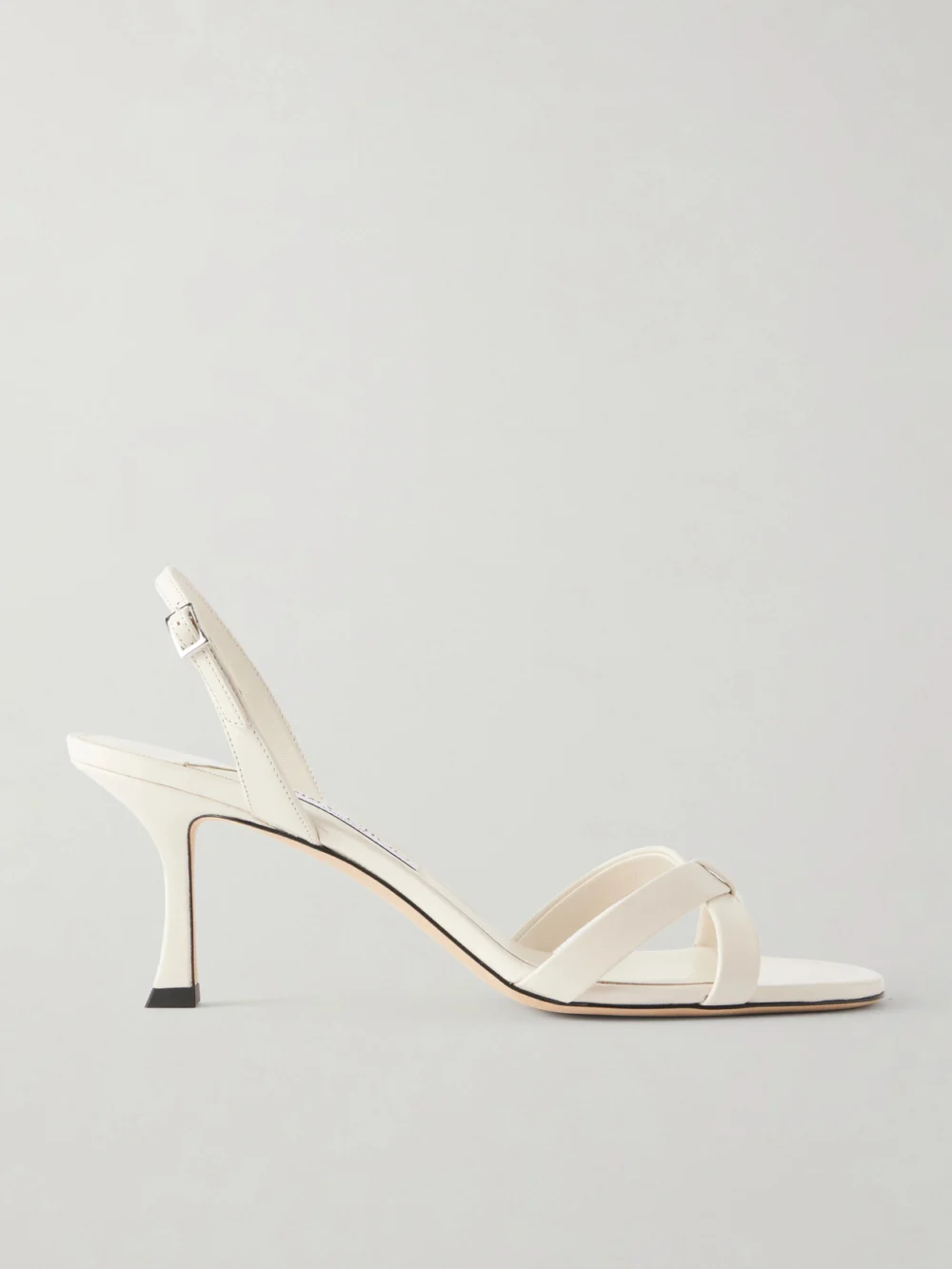 Jimmy Choo Elsy 70 Leather Slingback Sandals in ivory