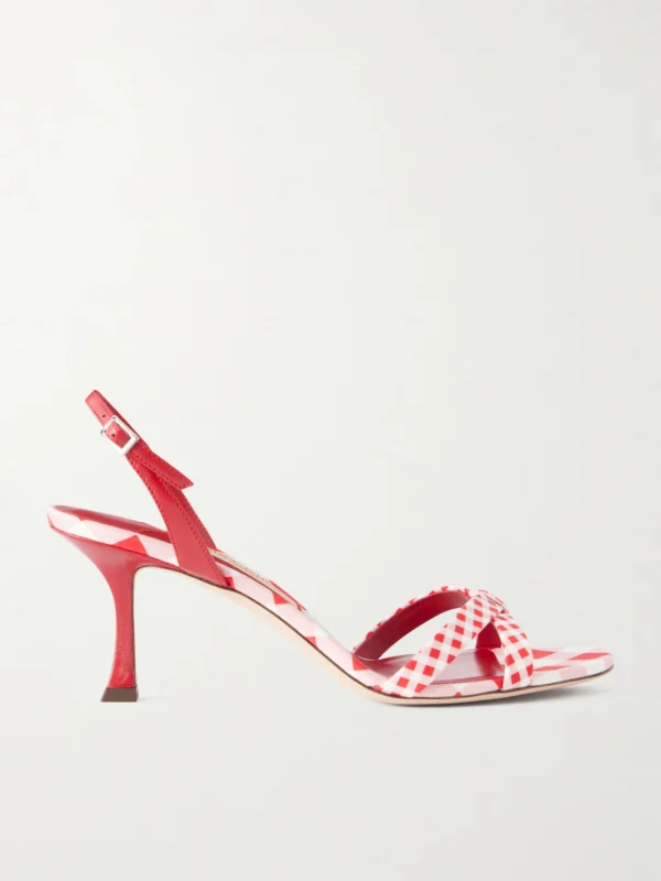 Jimmy Choo Elsy 70 Leather-trimmed Twill Slingback Sandals