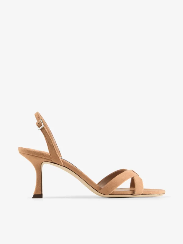 Jimmy Choo Elsy 70 Toffee Suede Crossover Slingback