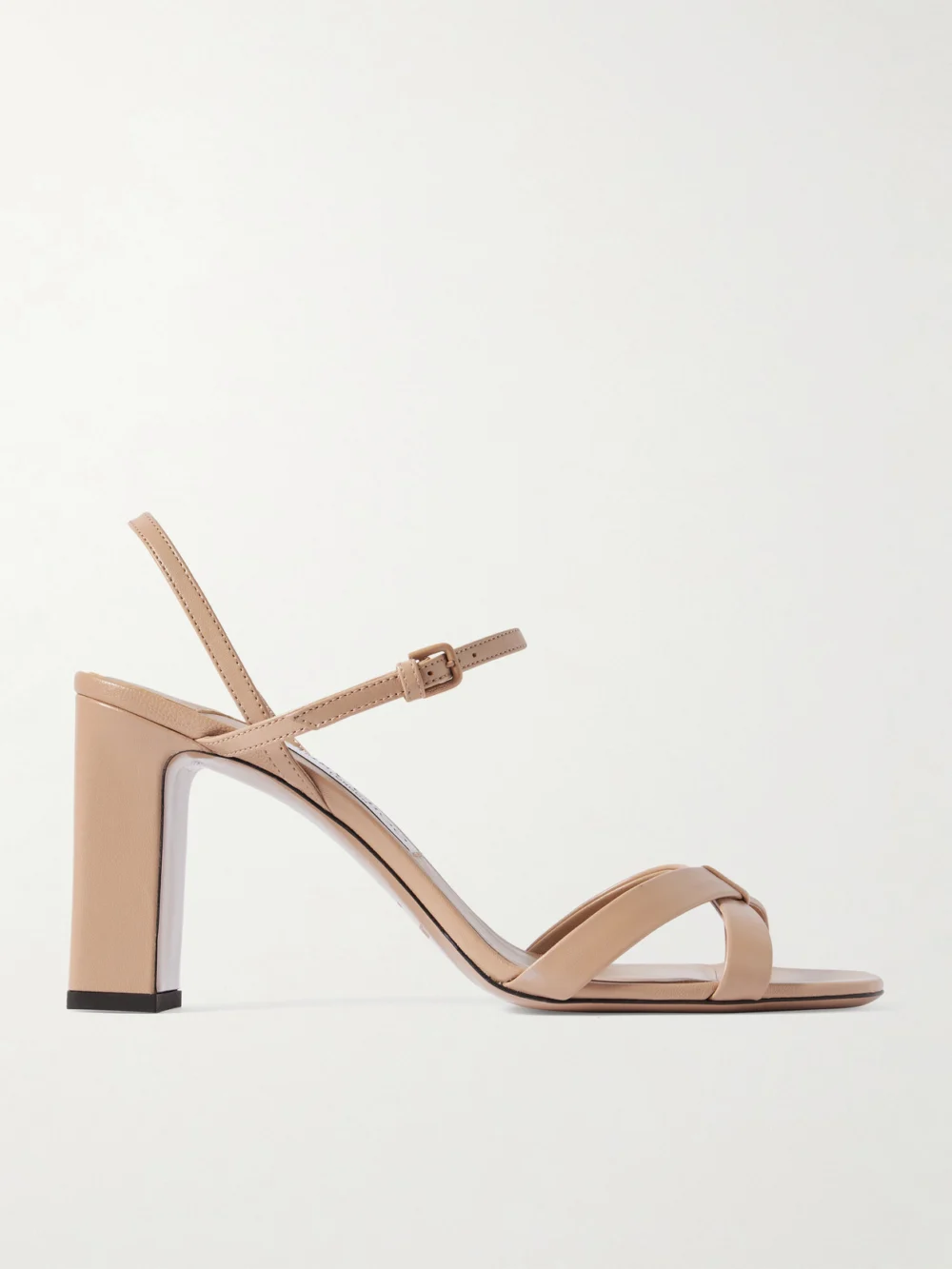 Jimmy Choo Elsy 85 Leather Sandals in beige