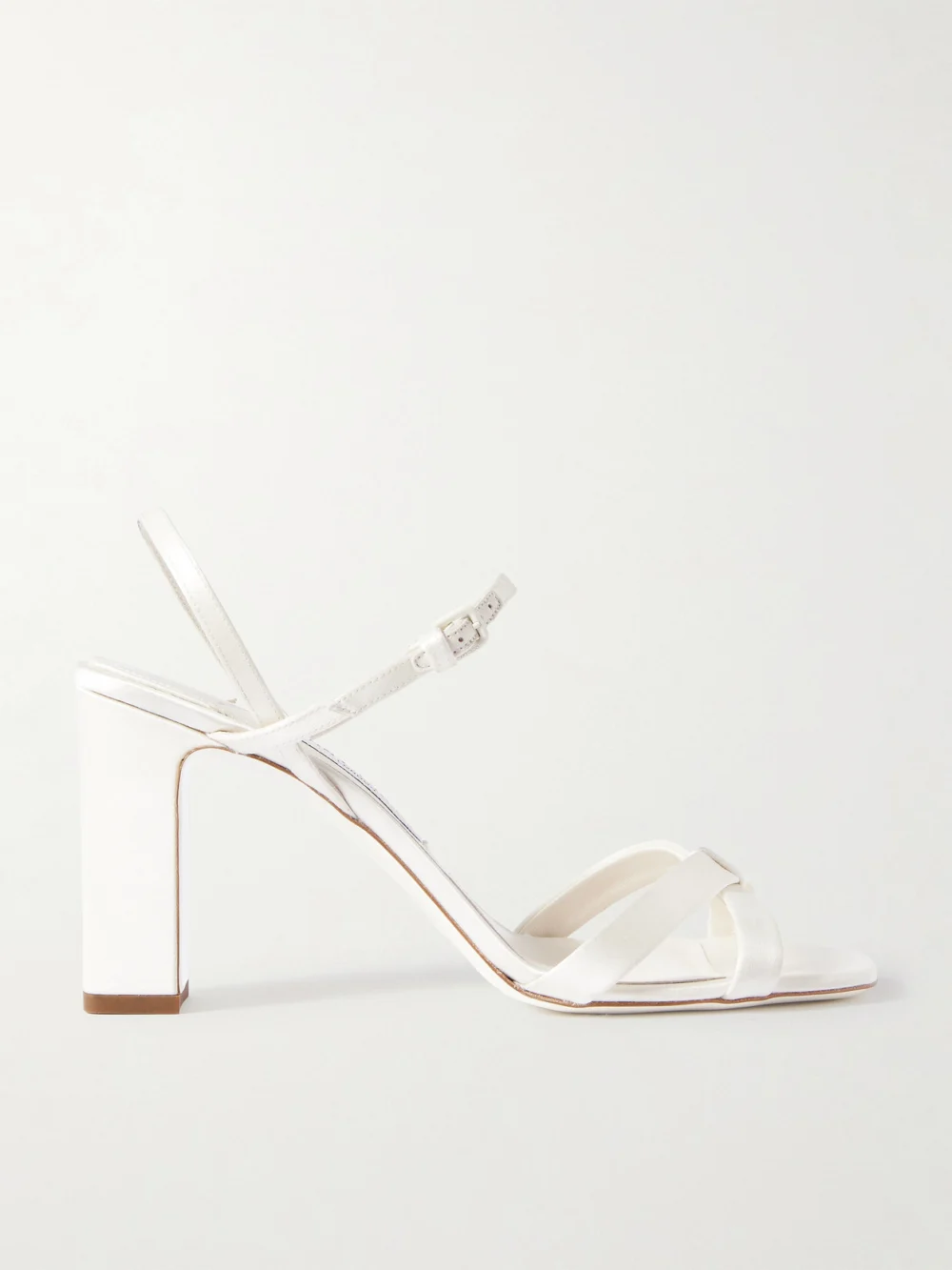 Jimmy Choo Elsy 85 Satin Slingback Sandals in ivory