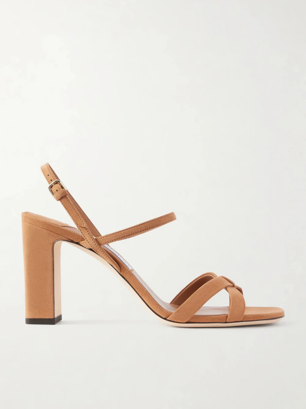 Jimmy Choo Elsy 85 Suede Sandals in neutral