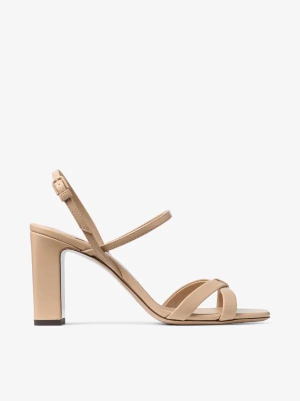 Jimmy Choo Elsy Block Heel 85 Chai Nappa Leather Sandals