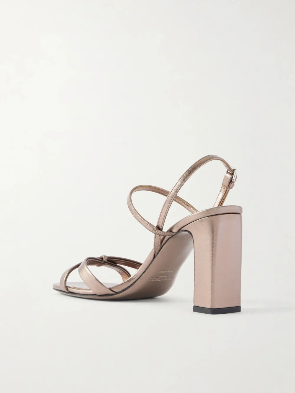 Back view of the Jimmy Choo Elsy Metallic Leather Sandals