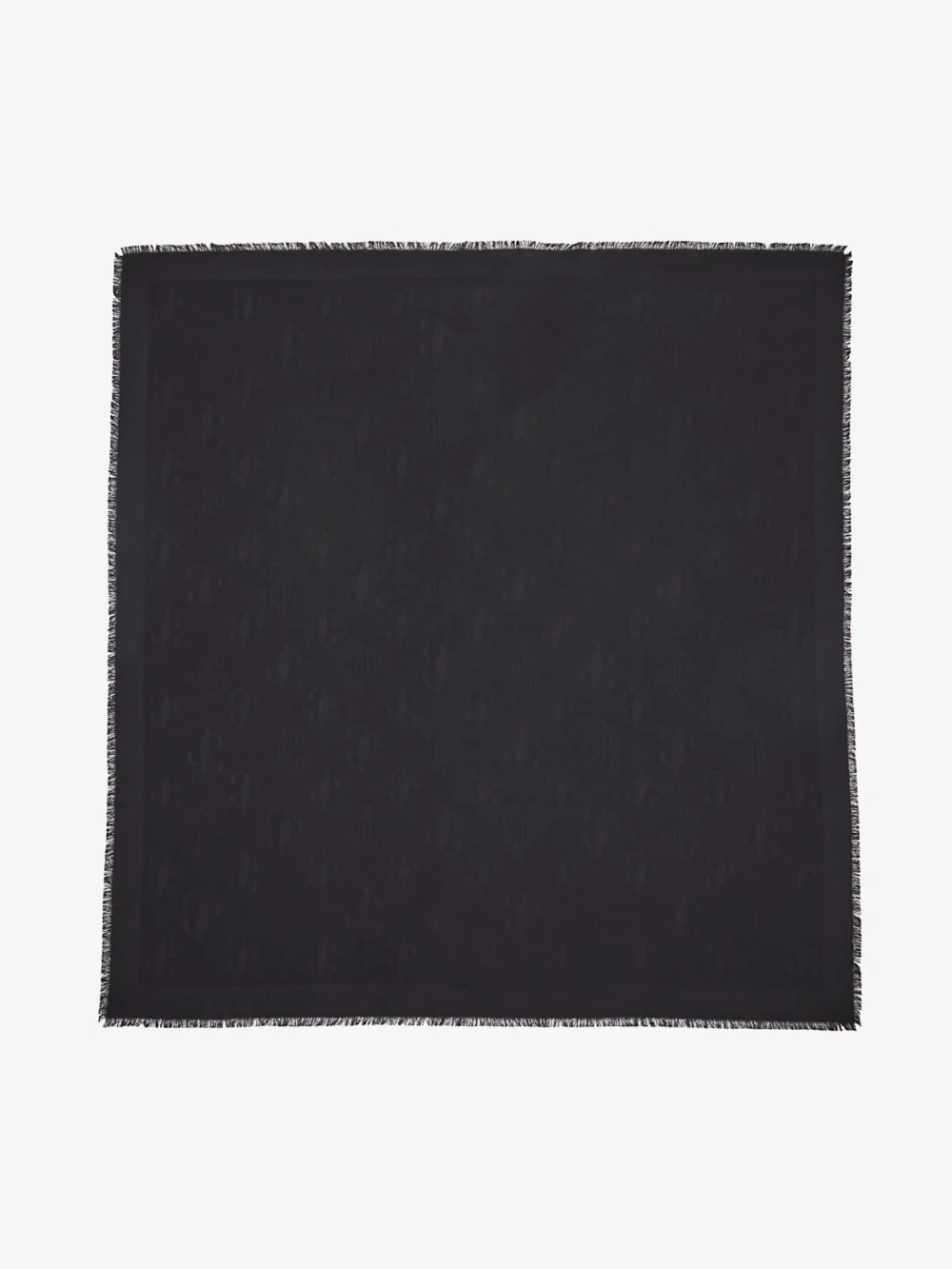 Side view of the Jimmy Choo Emani Black Silk and Wool Jacquard Shawl