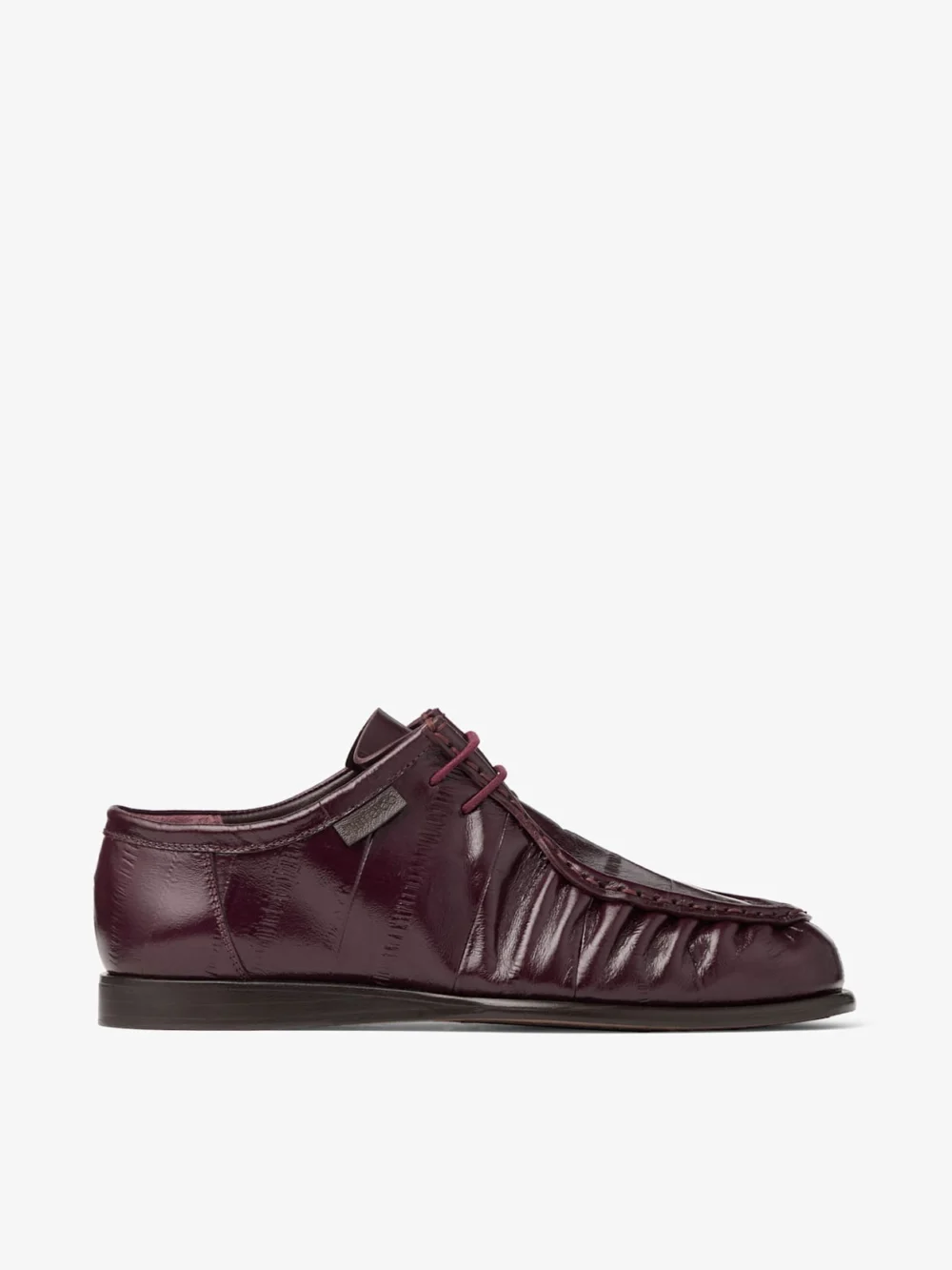 Jimmy Choo Ember Moccasin F Deep Merlot Eel Embossed Leather Moccasins in deep merlot