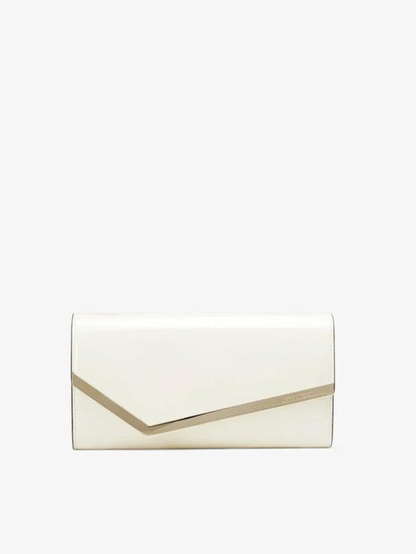 Jimmy Choo Emmie Latte Patent Leather Clutch Bag