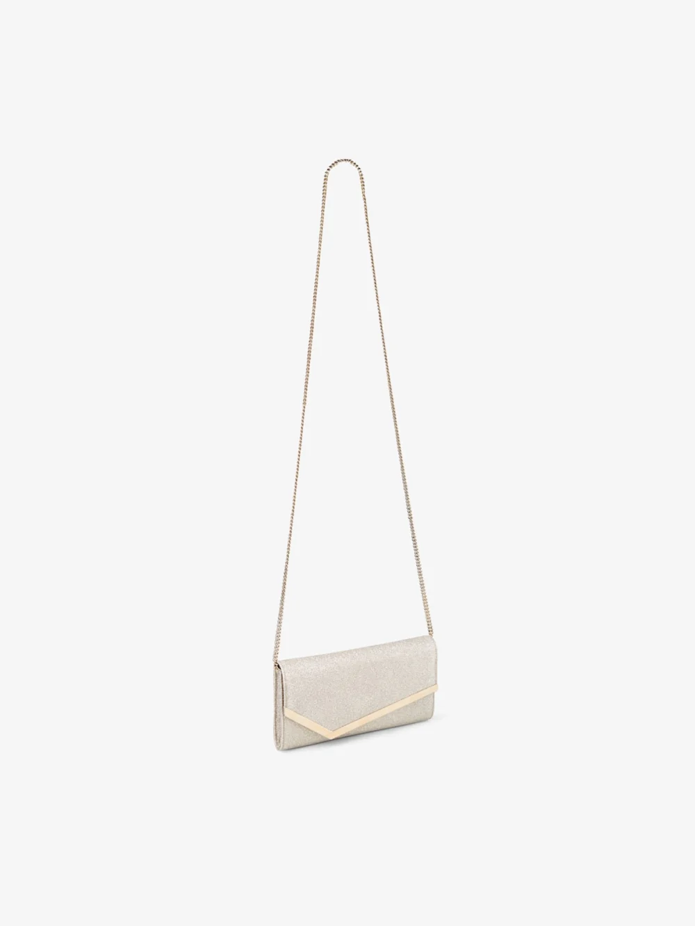 Jimmy Choo Emmie Platinum Ice Dusty Glitter Clutch Bag, another view
