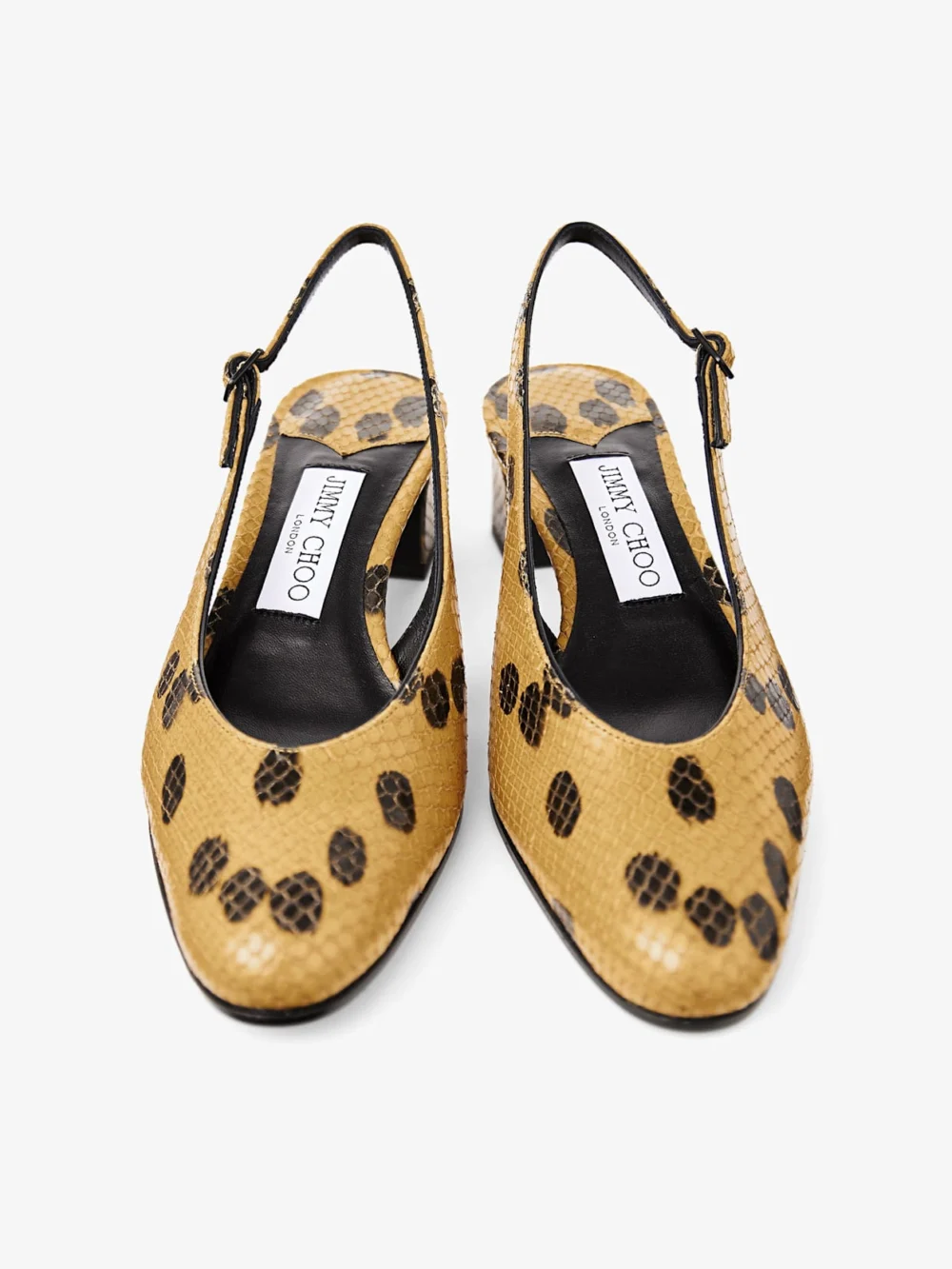 Jimmy Choo Eyla Sling Back 45 Cigar and Black Spotty Elaphe Printed Leather Slingbacks, another view