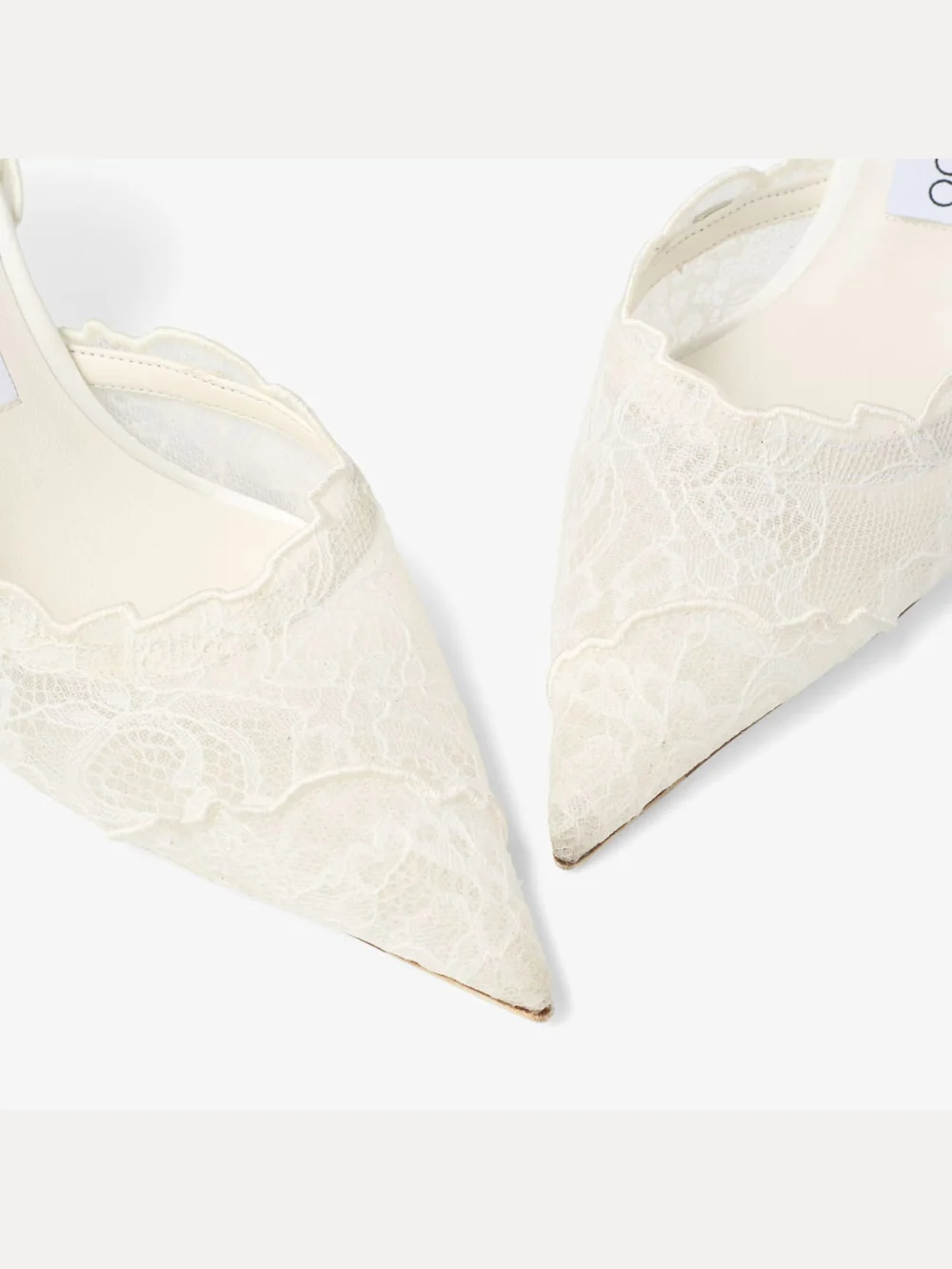 Back view of the Jimmy Choo Faiz Pump 65 Ivory Jimmy Choo Lace Pumps