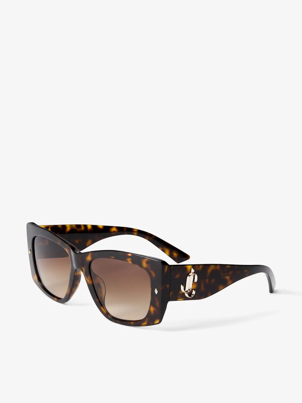 Side view of the Jimmy Choo Gabi Havana and Gradient Brown Acetate Butterfly Sunglasses