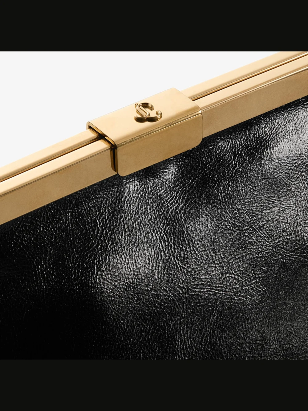 Jimmy Choo Ganache Black Biker Leather Clutch Bag, another view