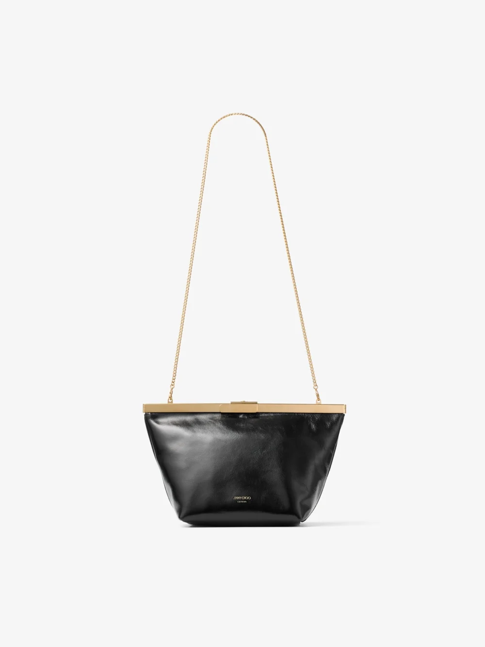 Jimmy Choo Ganache Black Biker Leather Clutch Bag, another view