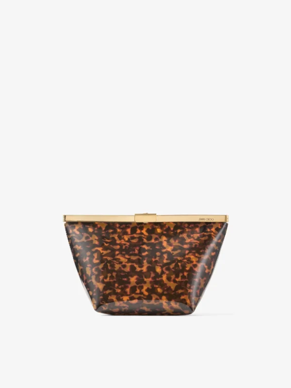 Jimmy Choo Ganache Transparent Tortoiseshell Clutch Bag