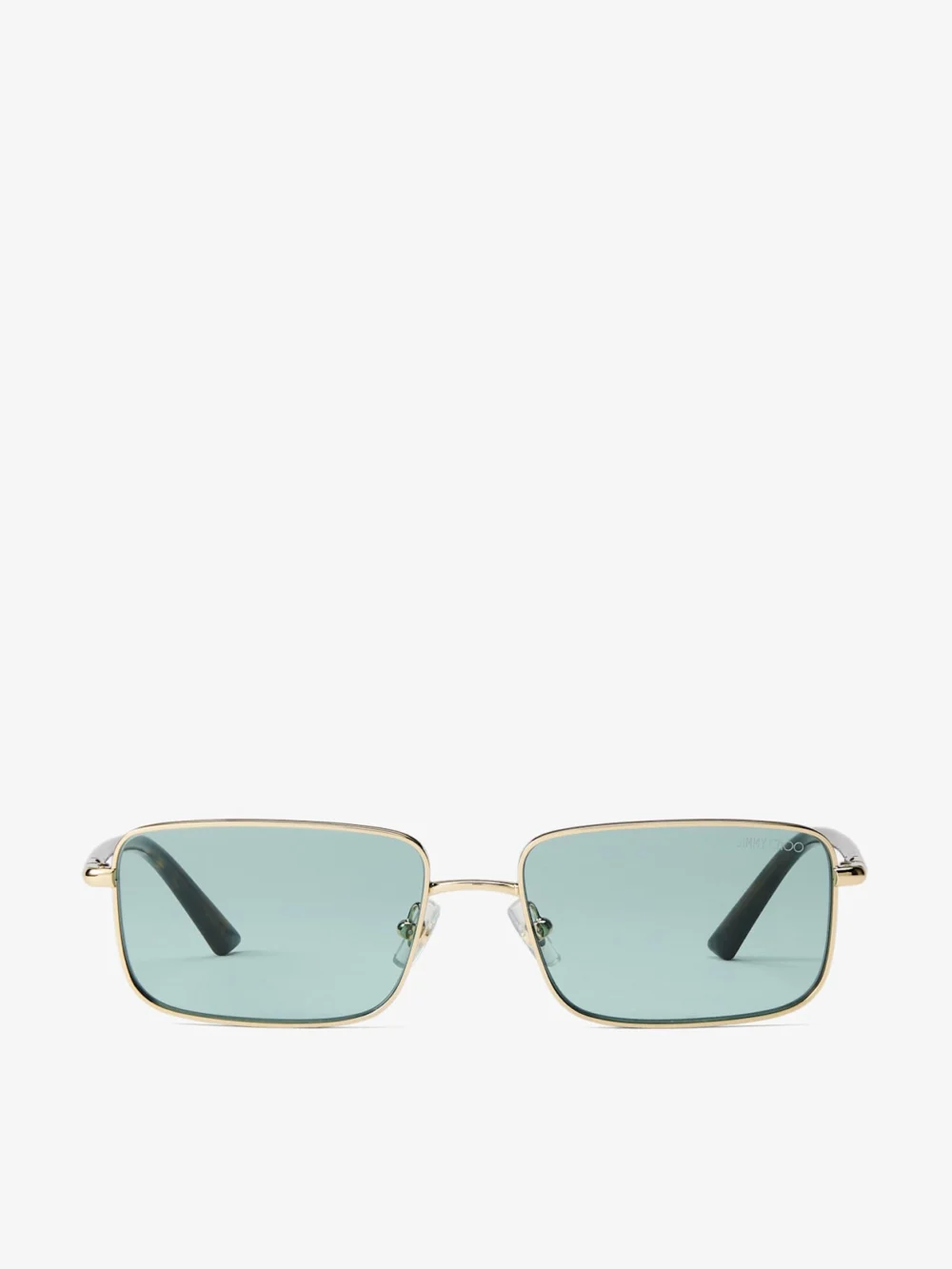 Jimmy Choo Gavin Pale Gold and Green Metal Rectangular Sunglasses in e3006 pale gold