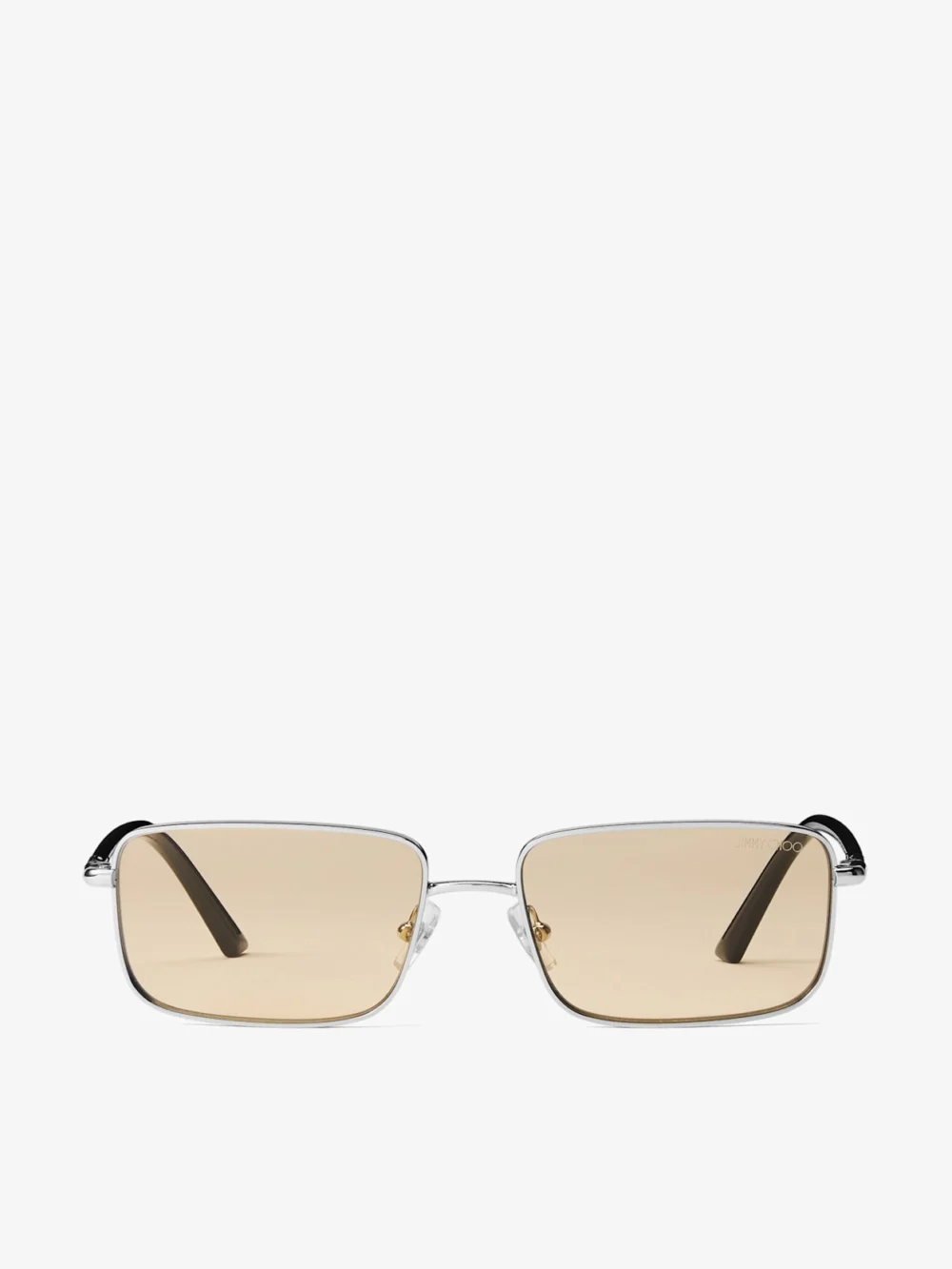 Jimmy Choo Gavin Silver and Light Yellow Metal Rectangular Sunglasses in e3002 silver