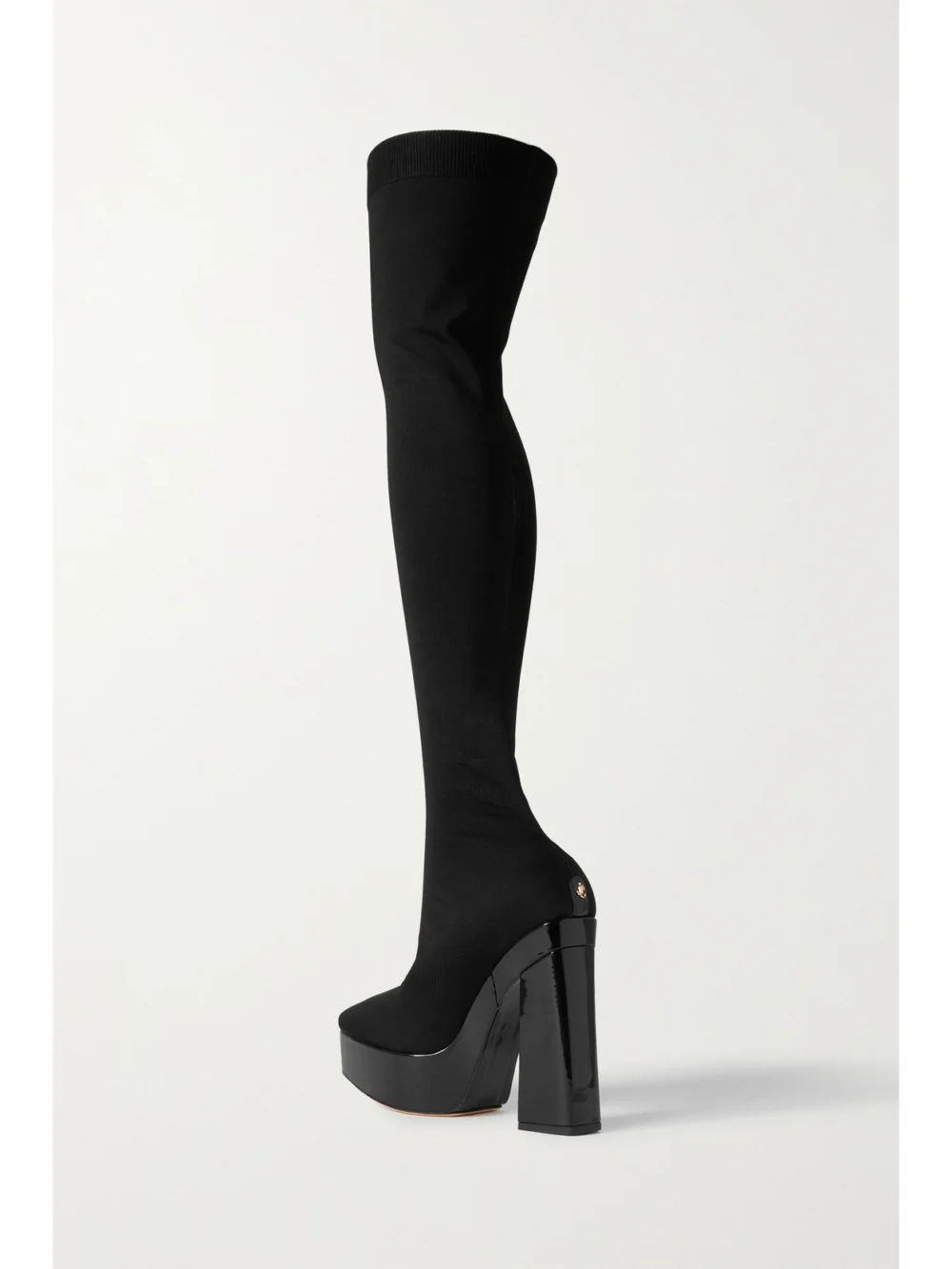 Back view of the Jimmy Choo Giome Over-the-knee Stretch-knit Platform Boots