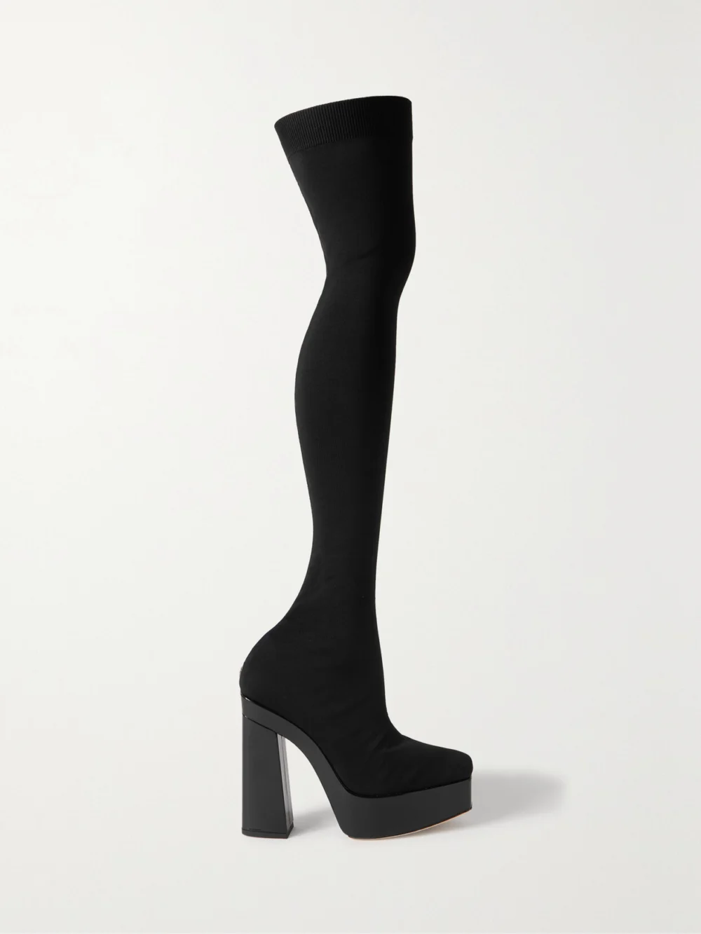 Jimmy Choo Giome Over-the-knee Stretch-knit Platform Boots in black
