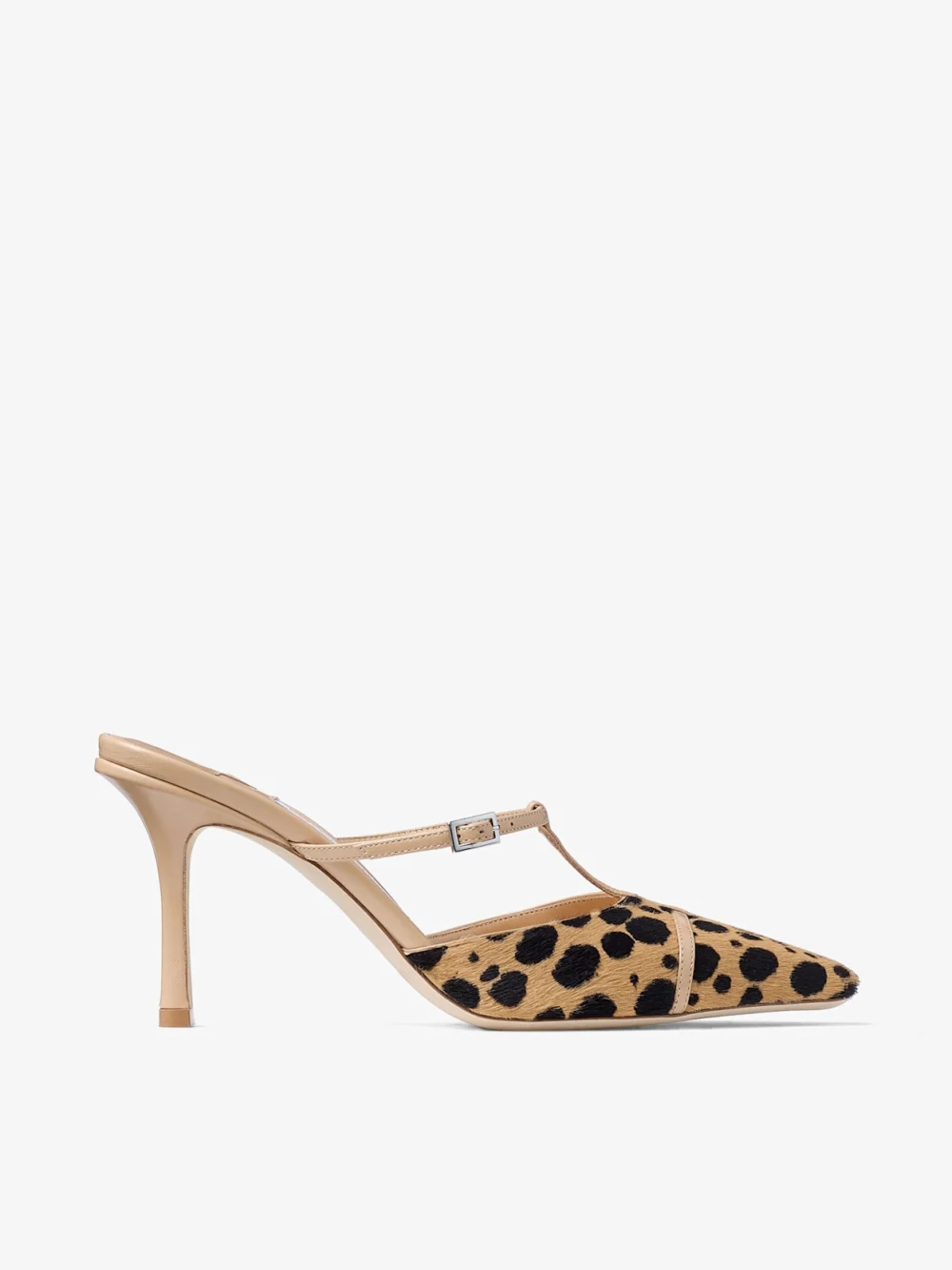 Jimmy Choo Gloria Mule 85 Natural Cheetah Print Pony Leather Mules in neutral