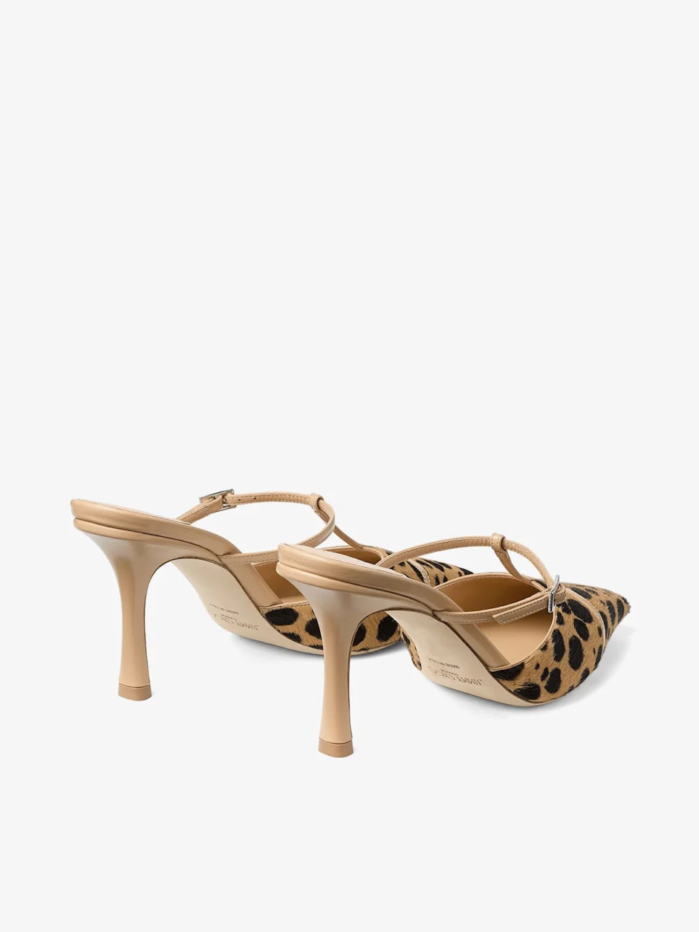 Jimmy Choo Gloria Mule 85 Natural Cheetah Print Pony Leather Mules, another view