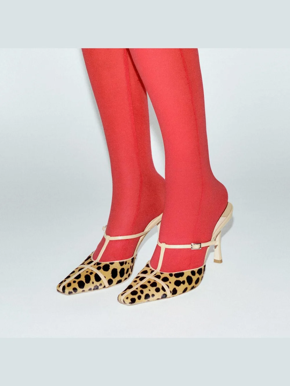 Jimmy Choo Gloria Mule 85 Natural Cheetah Print Pony Leather Mules, another view