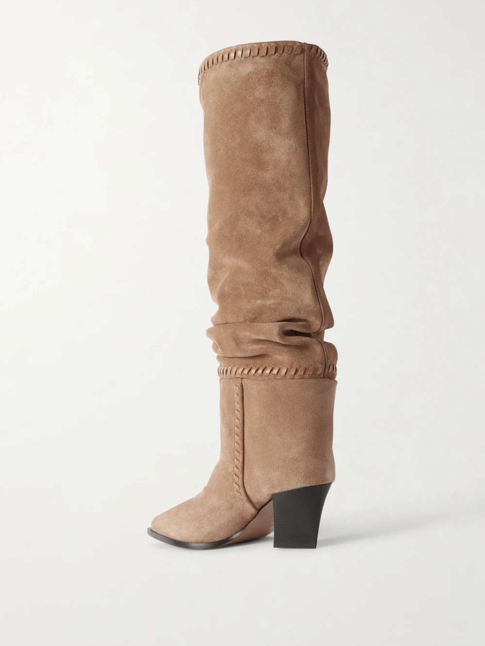 Back view of the Jimmy Choo Hart Stitch 60 Suede Knee Boots