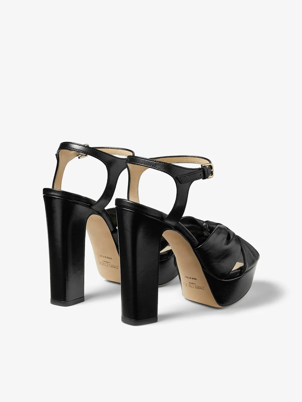 Jimmy Choo Heloise 120 Black Nappa Leather Platform Sandals, another view