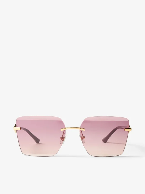Jimmy Choo Isaline Gold Cranberry Square Sunglasses