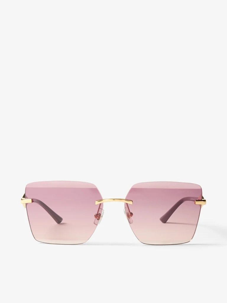 Jimmy Choo Isaline Gold Cranberry Square Sunglasses