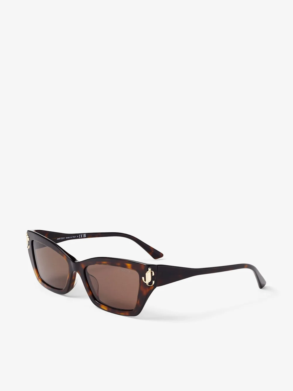 Side view of the Jimmy Choo Isla Brown Havana Cat Eye Sunglasses