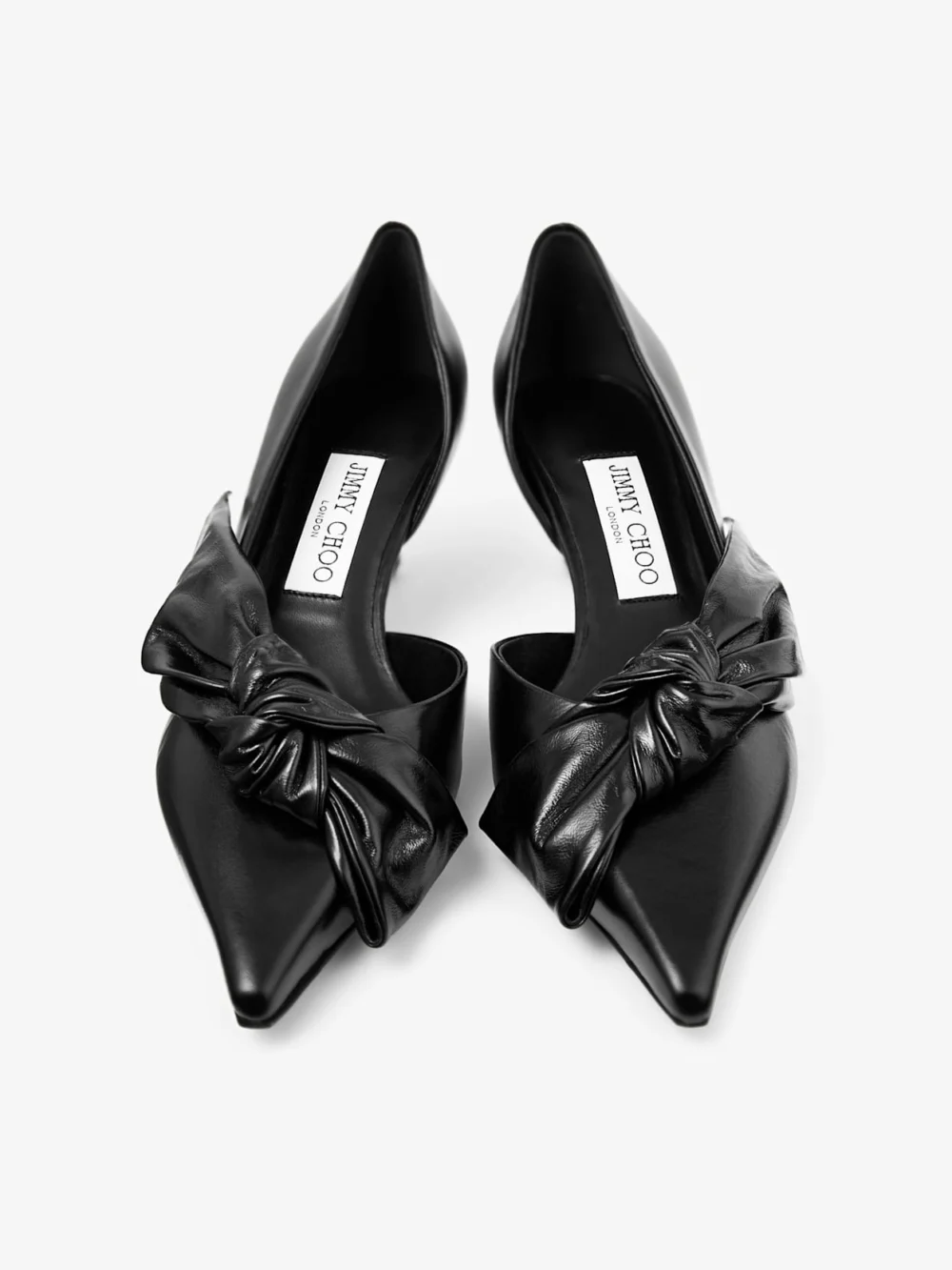 Jimmy Choo Issy Pump 50 Black Leather Pumps with Oversized Bow, another view