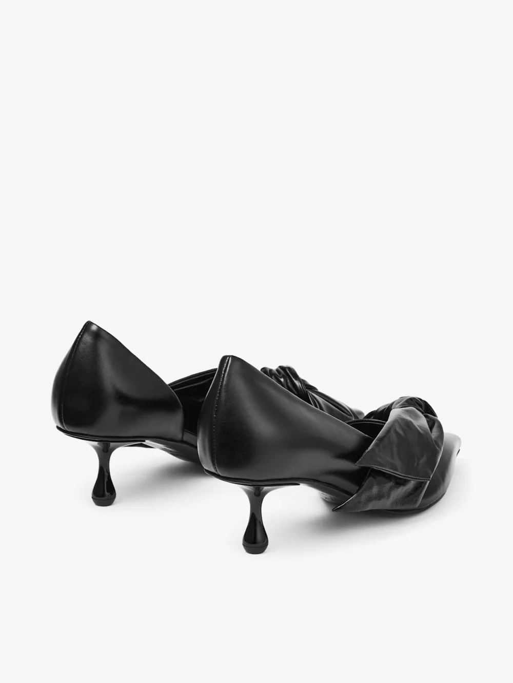 Jimmy Choo Issy Pump 50 Black Leather Pumps with Oversized Bow, another view