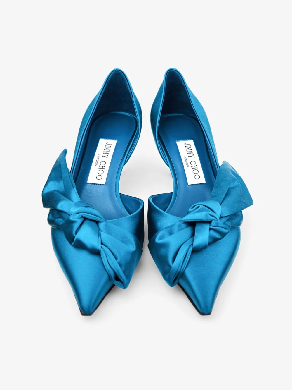 Jimmy Choo Issy Pump 50 Lagoon Satin Sandals with Oversized Bow, another view