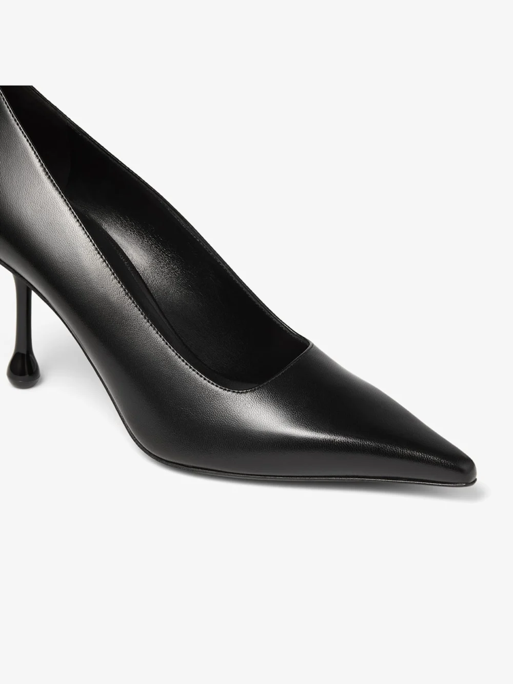 Back view of the Jimmy Choo Ixia 80 Black Nappa Leather Pumps