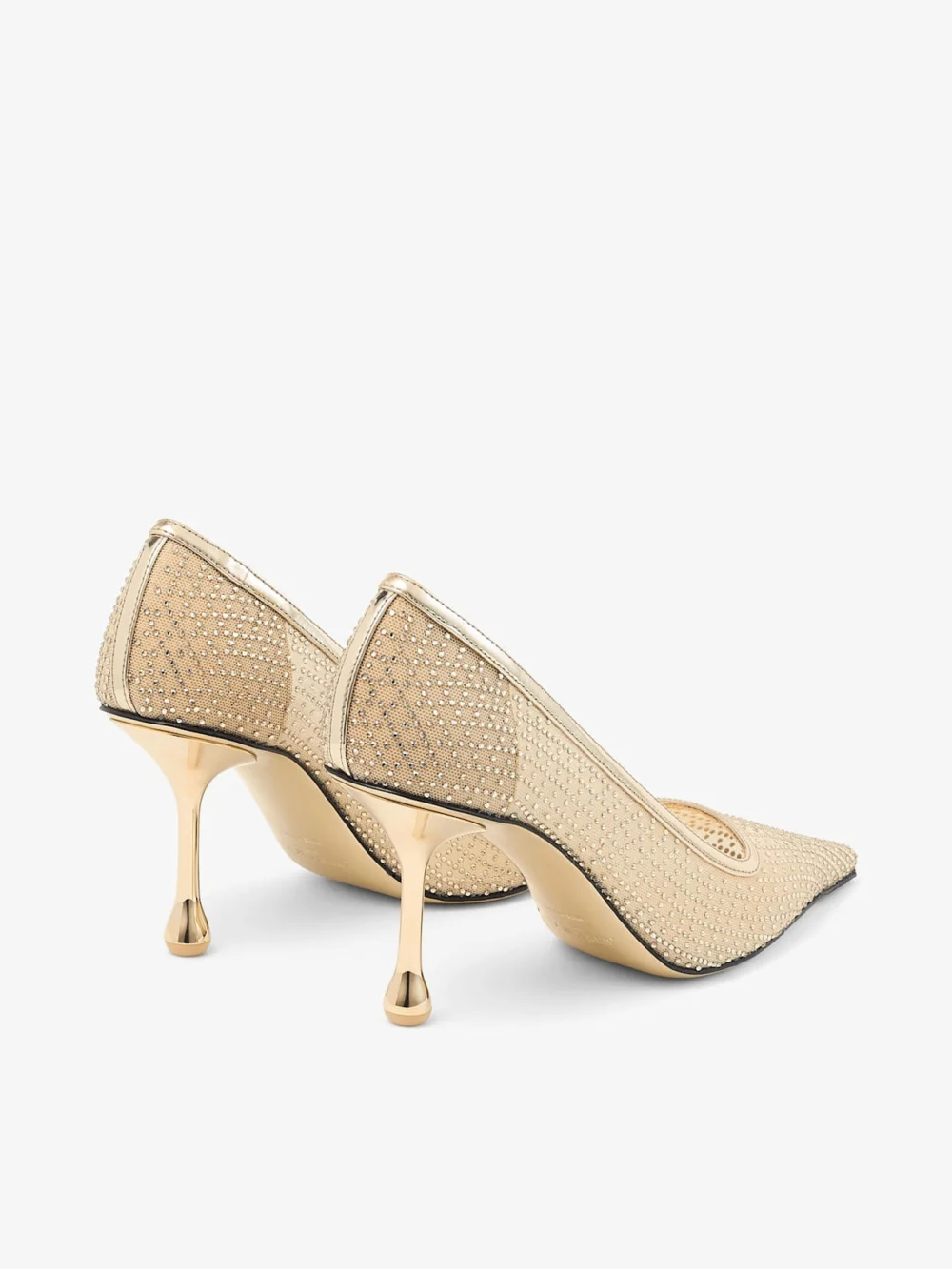 Jimmy Choo Ixia 80 Gold Illusion Crystal Mesh and Liquid Metal Leather Pumps, another view