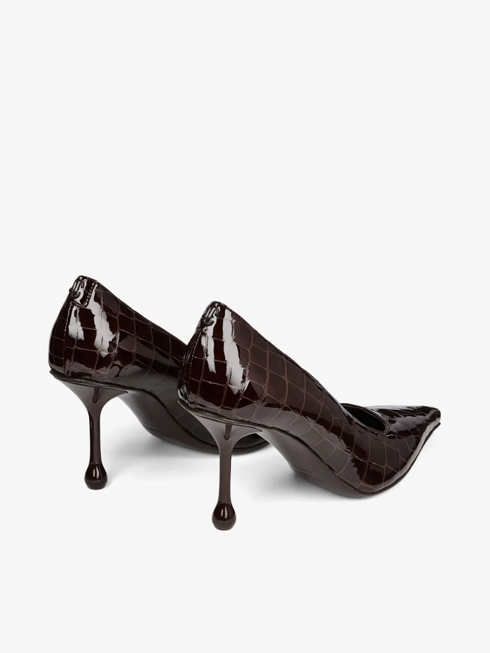 Jimmy Choo Ixia 80 Sambuco Shiny Croc Embossed Leather Pumps, another view