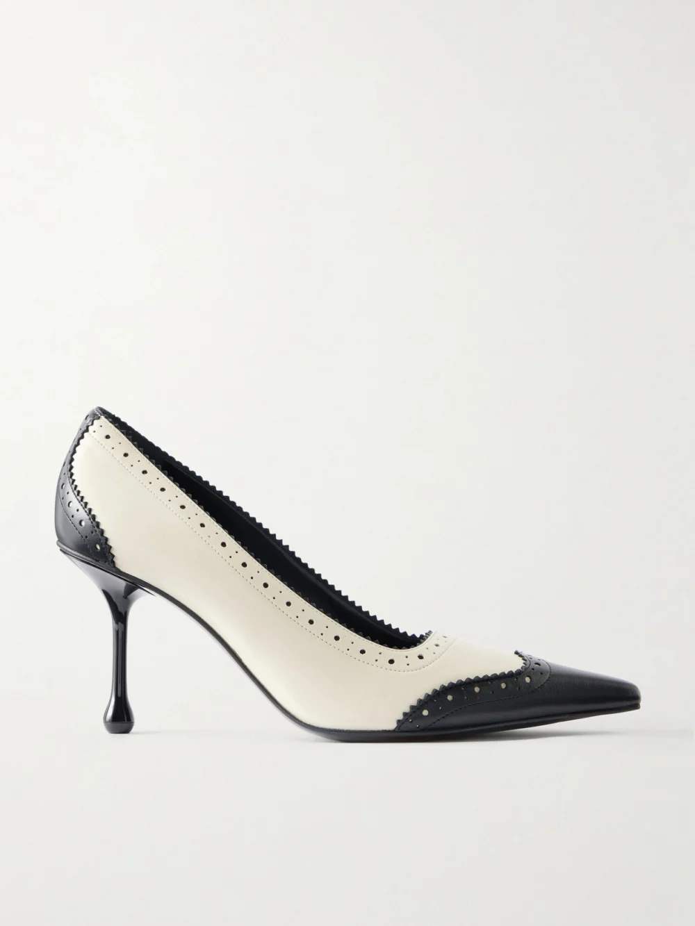 Jimmy Choo Ixia 80 Two-tone Leather Pumps in white