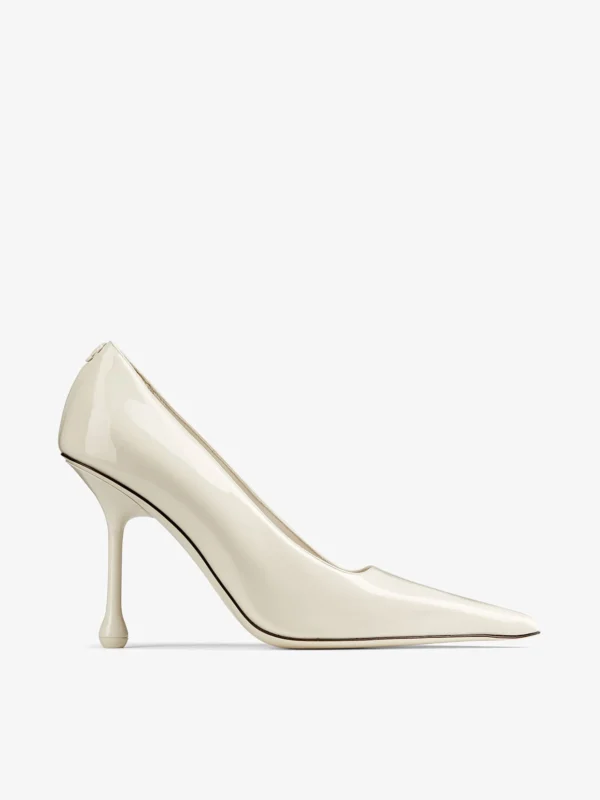 Jimmy Choo Ixia 95 Latte Patent Leather Pumps