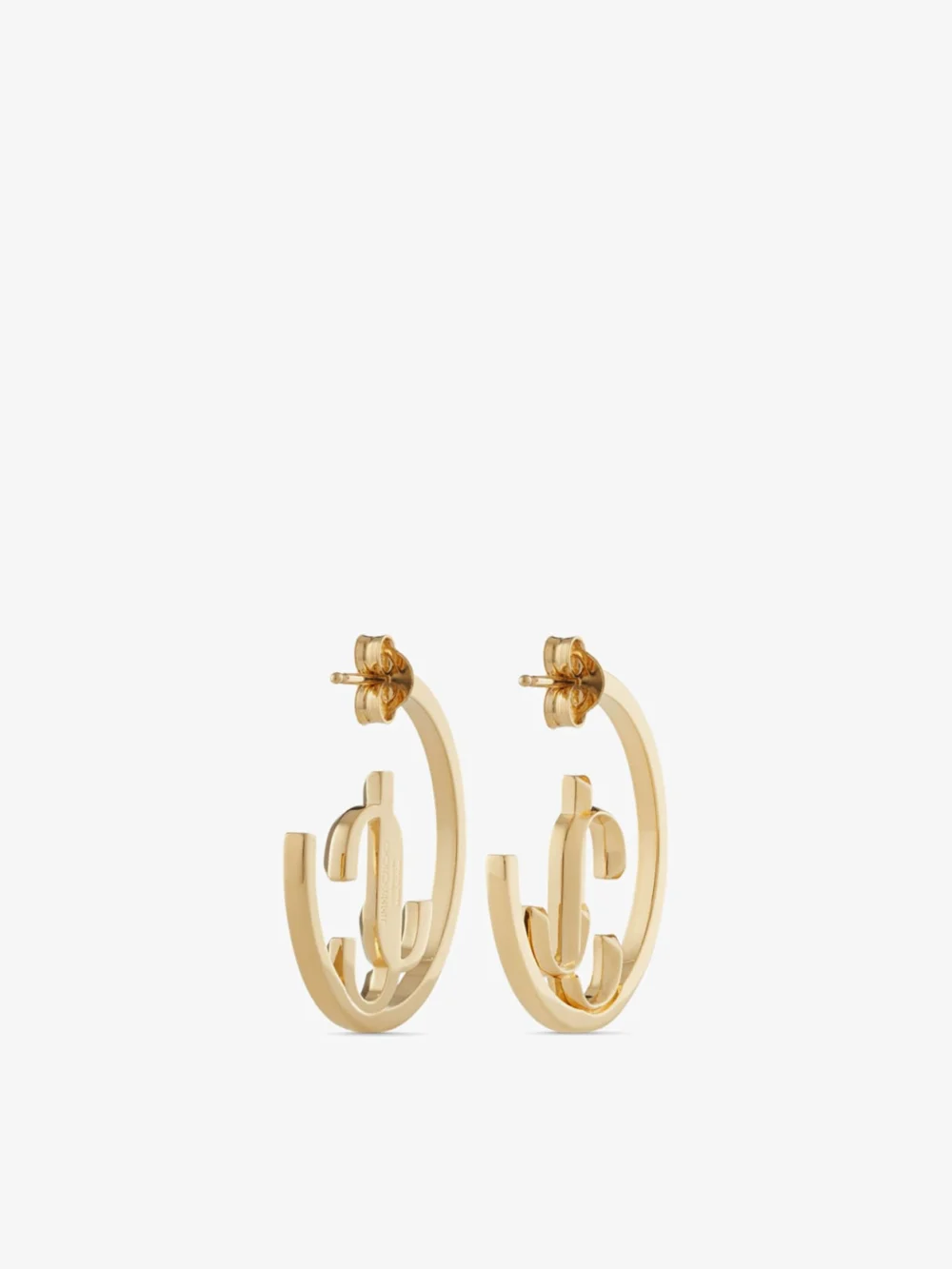 Jimmy Choo Jc Monogram Hoops Gold Finish Metal Jc Monogram Hoops, another view