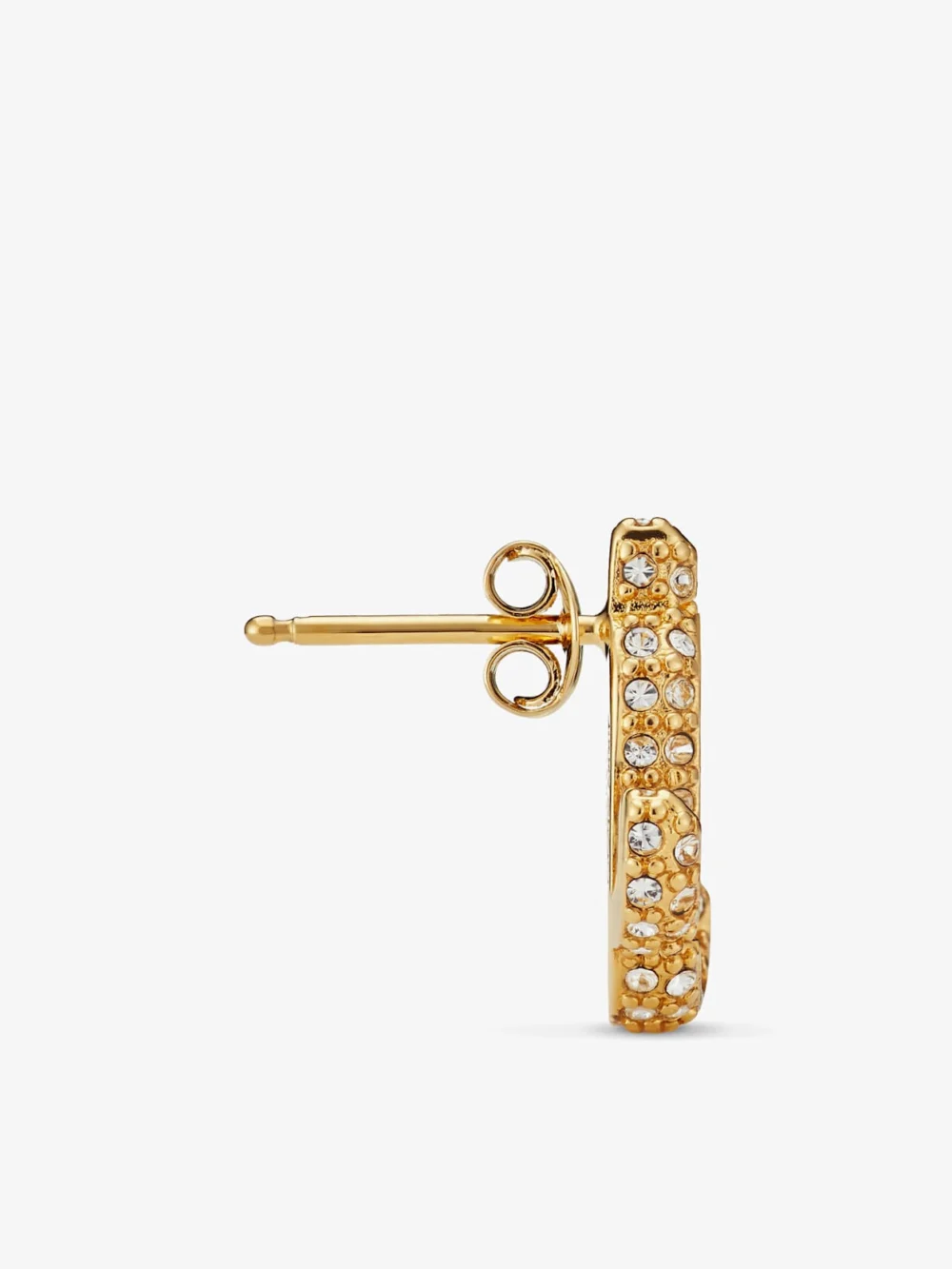 Jimmy Choo Jc Studs Gold Finish Metal Jc Stud Earrings with Swarovski Crystals, another view