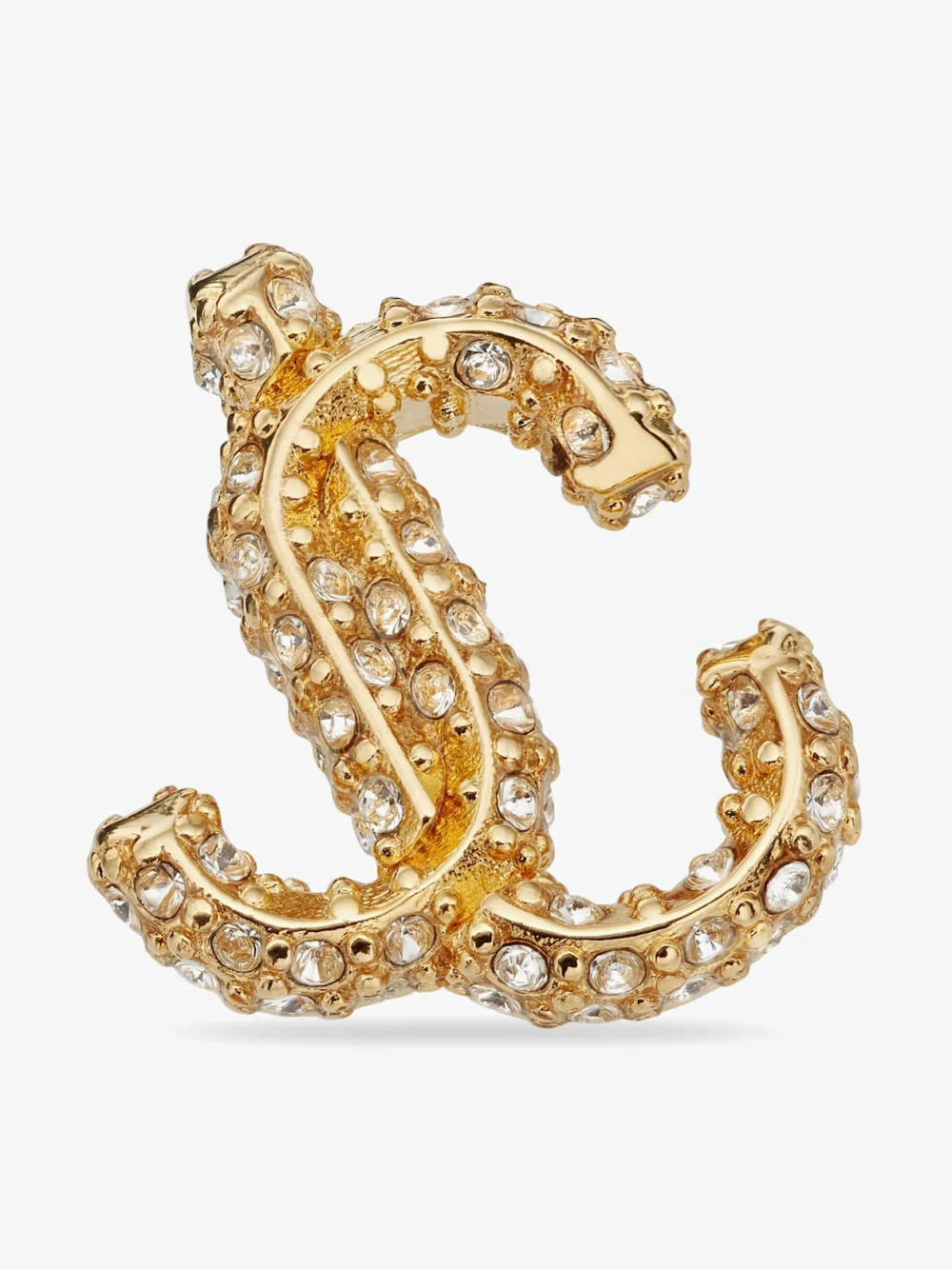 Jimmy Choo Jc Studs Gold Finish Metal Jc Stud Earrings with Swarovski Crystals, another view