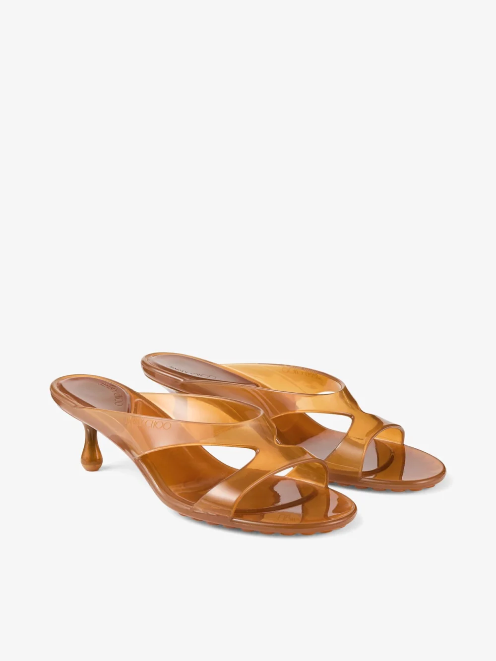 Back view of the Jimmy Choo Jelly Drop 50 Amber Jelly Sandals
