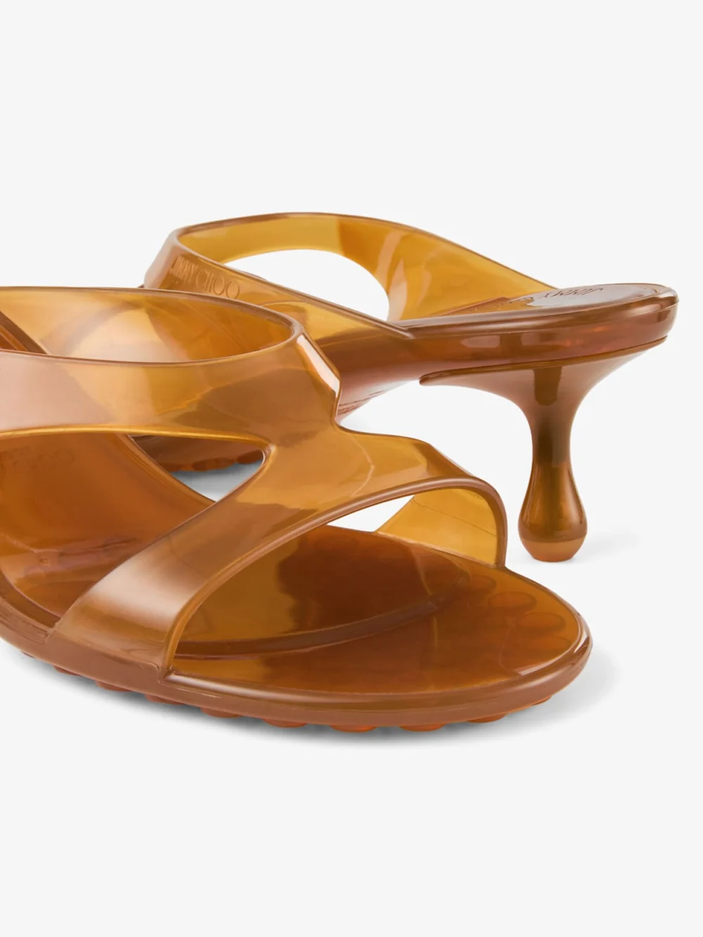 Jimmy Choo Jelly Drop 50 Amber Jelly Sandals, another view