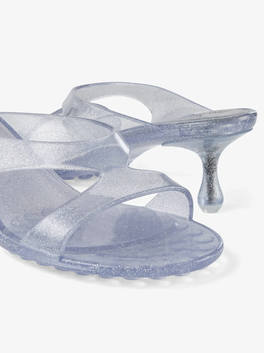 Jimmy Choo Jelly Drop 50 Silver Glitter Jelly Sandals, another view