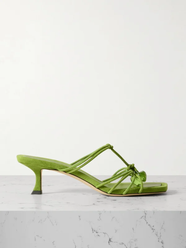 Jimmy Choo Jemma 50 Crystal-embellished Suede Mules