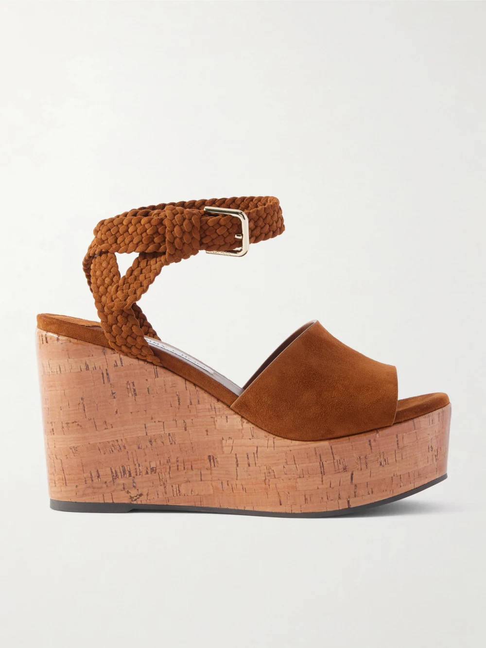 Jimmy Choo Jori Suede Wedge Sandals in tan