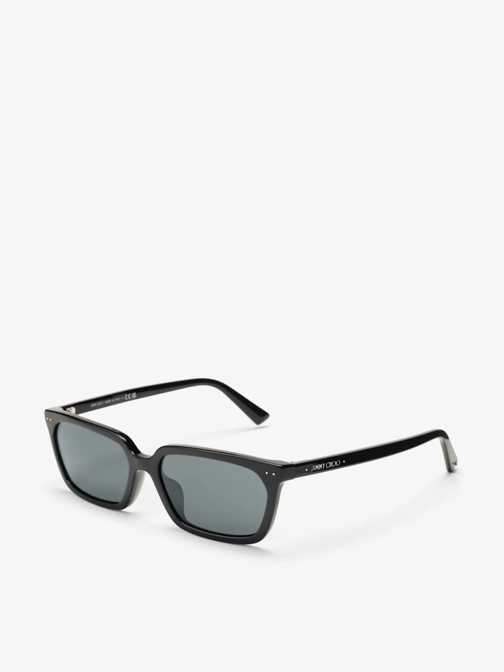 Side view of the Jimmy Choo Josi Black Rectangular Sunglasses