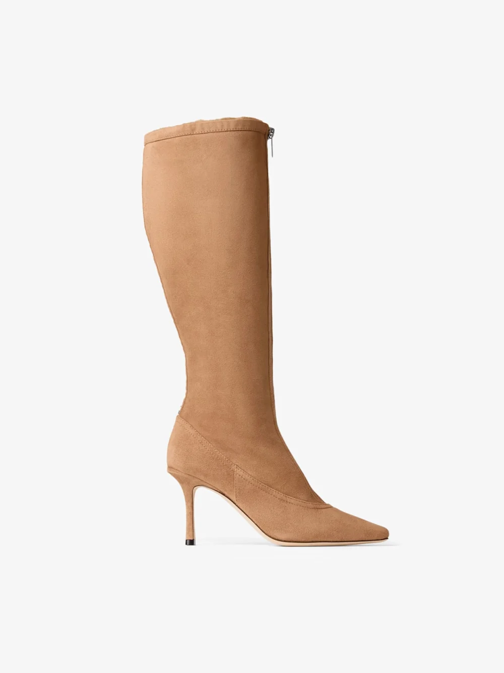 Jimmy Choo Jozi Knee Boot 85 Toffee and Teddy Velvet Suede Knee High Boots with Shearling Lining in toffee